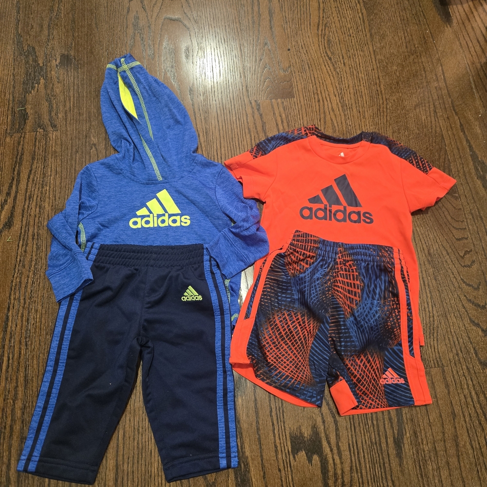 Adidas Kids' Blue and Red Outfit Set